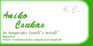 aniko csukas business card
